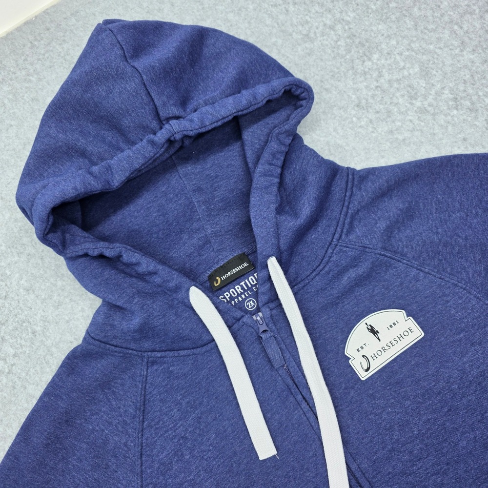 Sportiqe Horseshoe Casino Men's 2X Blue Heathered Zip‎ Up Hoodie Las Vegas